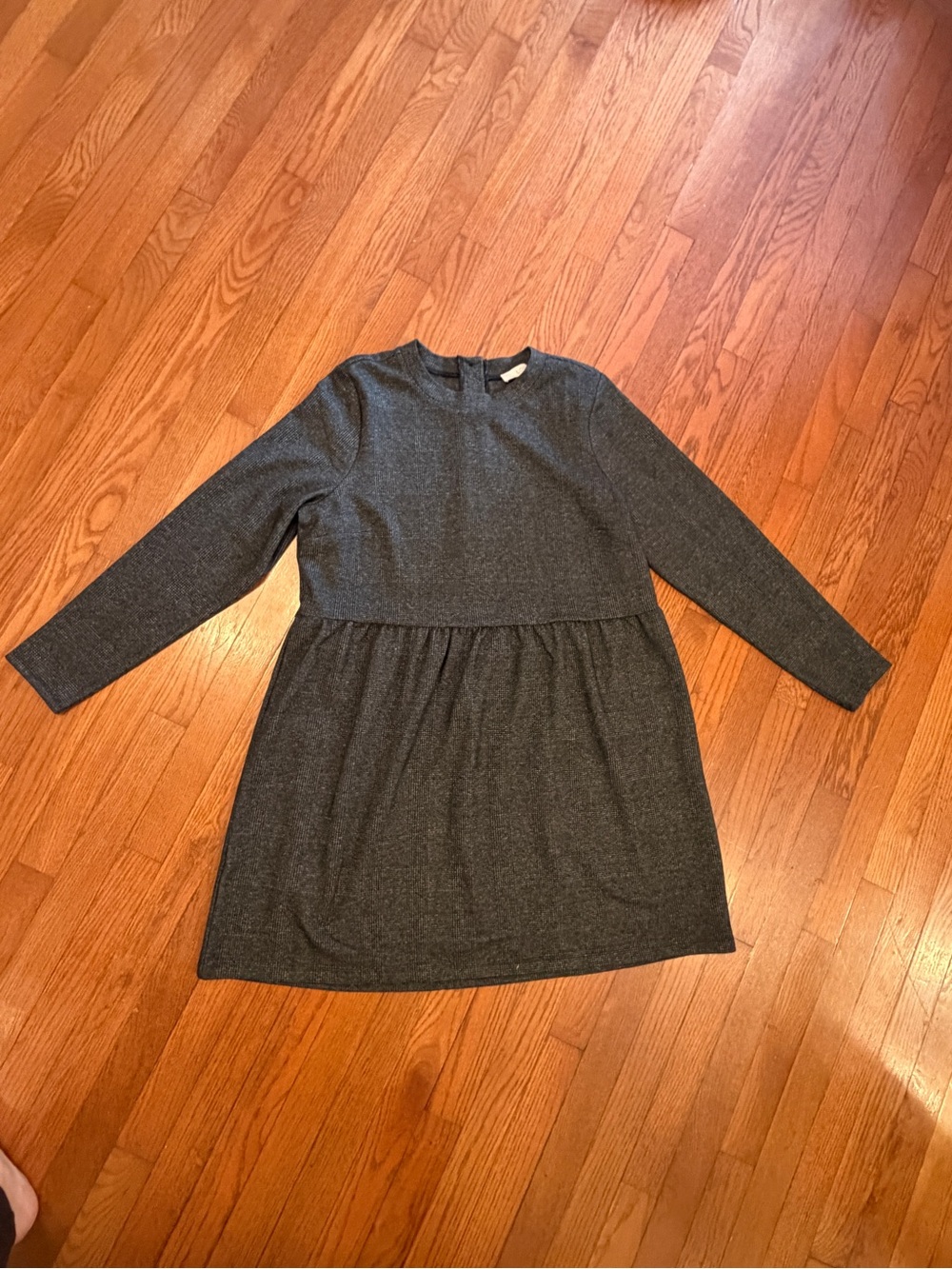 LOFT Heather Charcoal Long Sleeve Casual Dress